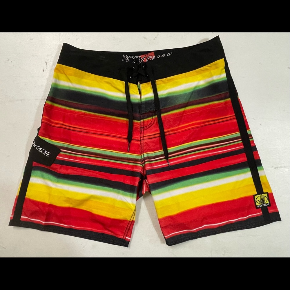 Body glove Board shorts mens size 34 x 7 1/2” inseam polyester Multicolor pocket